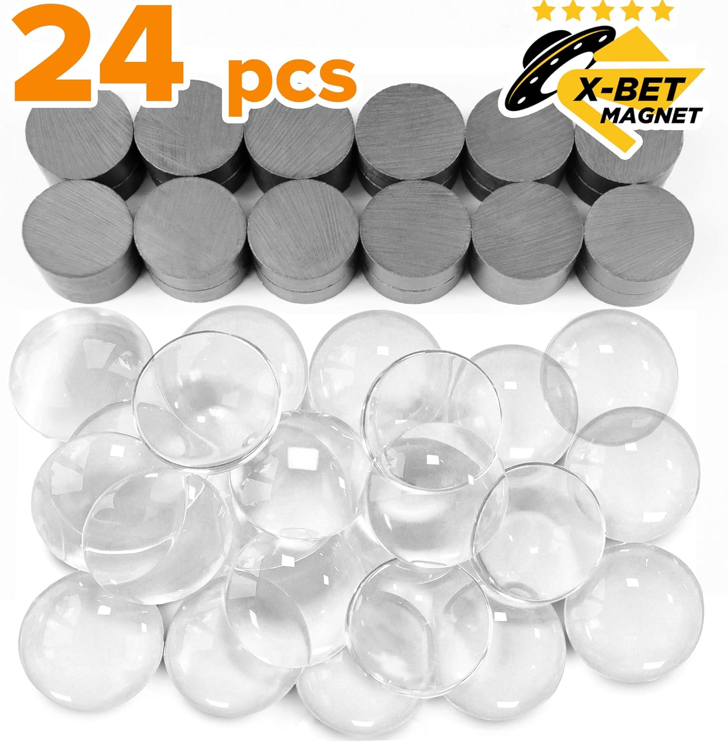 Ceramic for Crafts with Transparent Glass Cabochons Clear
