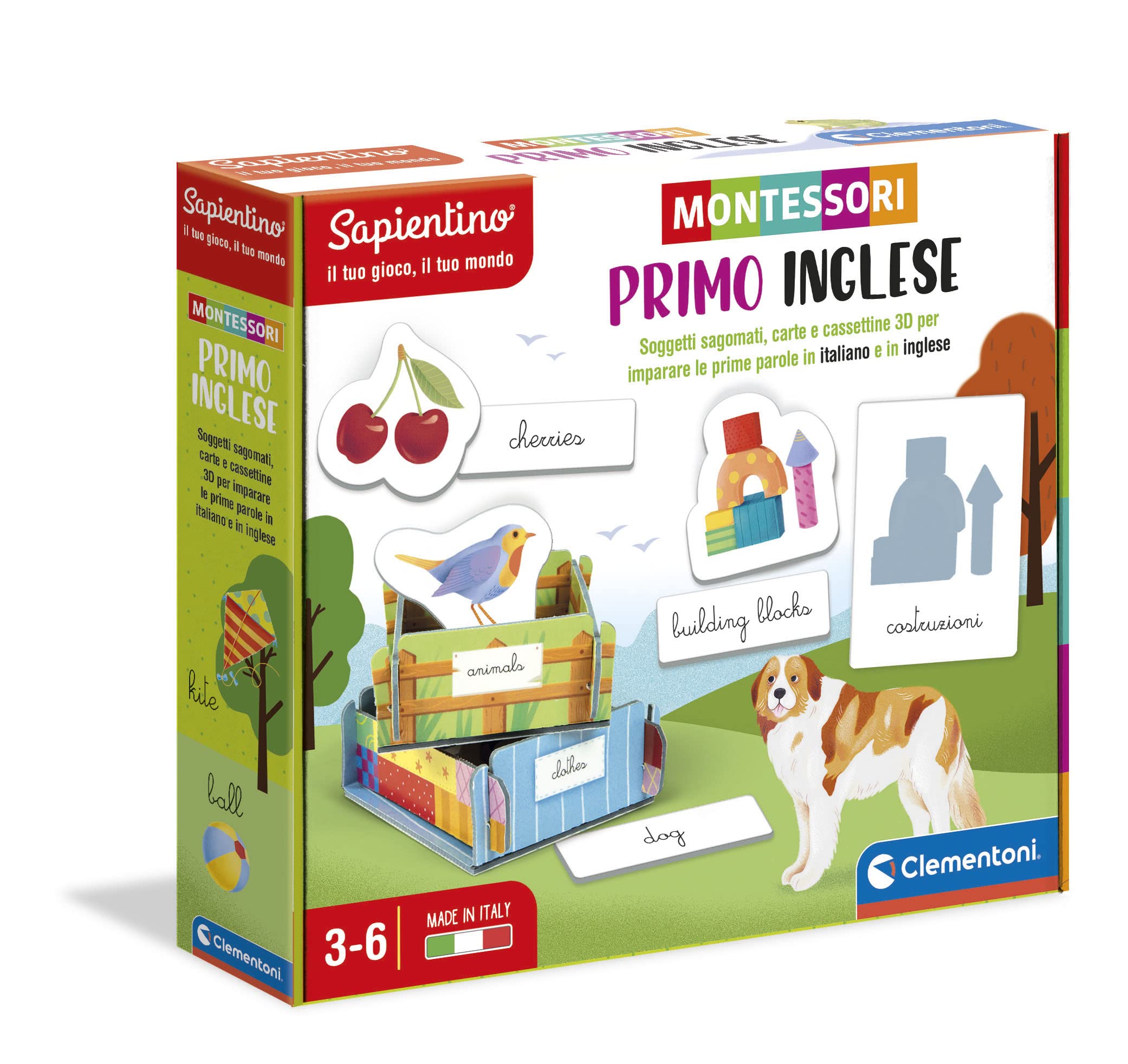 Clementoni - Sapientino Primo Montessori 4 Years, Educational Game for English Learning, Language Development-Made in Italy, Multicolor, 16364