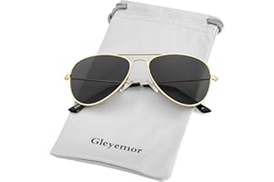 GLEYEMOR Kids Polarized Aviator Sunglasses for Little Girls Boys Juniors Teenagers, Two Sizes 50MM 52MM