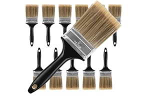 KINJOEK Paint Brush 12 Packs 3 Inch, Home Wall Trim House Chip Paintbrush Set, Professional Multi-Purpose Home Repair Tools for DIY Paint Stains Varnishes Glues Acrylics Cabinet Deck Fence Edge Door