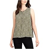 Kasper Womens Polka Dot Tie Neck Shell Black XS