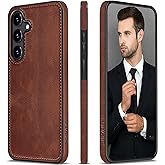 LOHASIC for Galaxy S25 Plus Case (2025), PU Leather Slim Cover for Samsung S25+ 5G 6.7", Soft Grip Business Phone Case for Men and Women, Brown