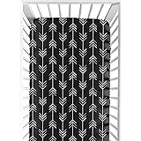 black and white striped crib sheet