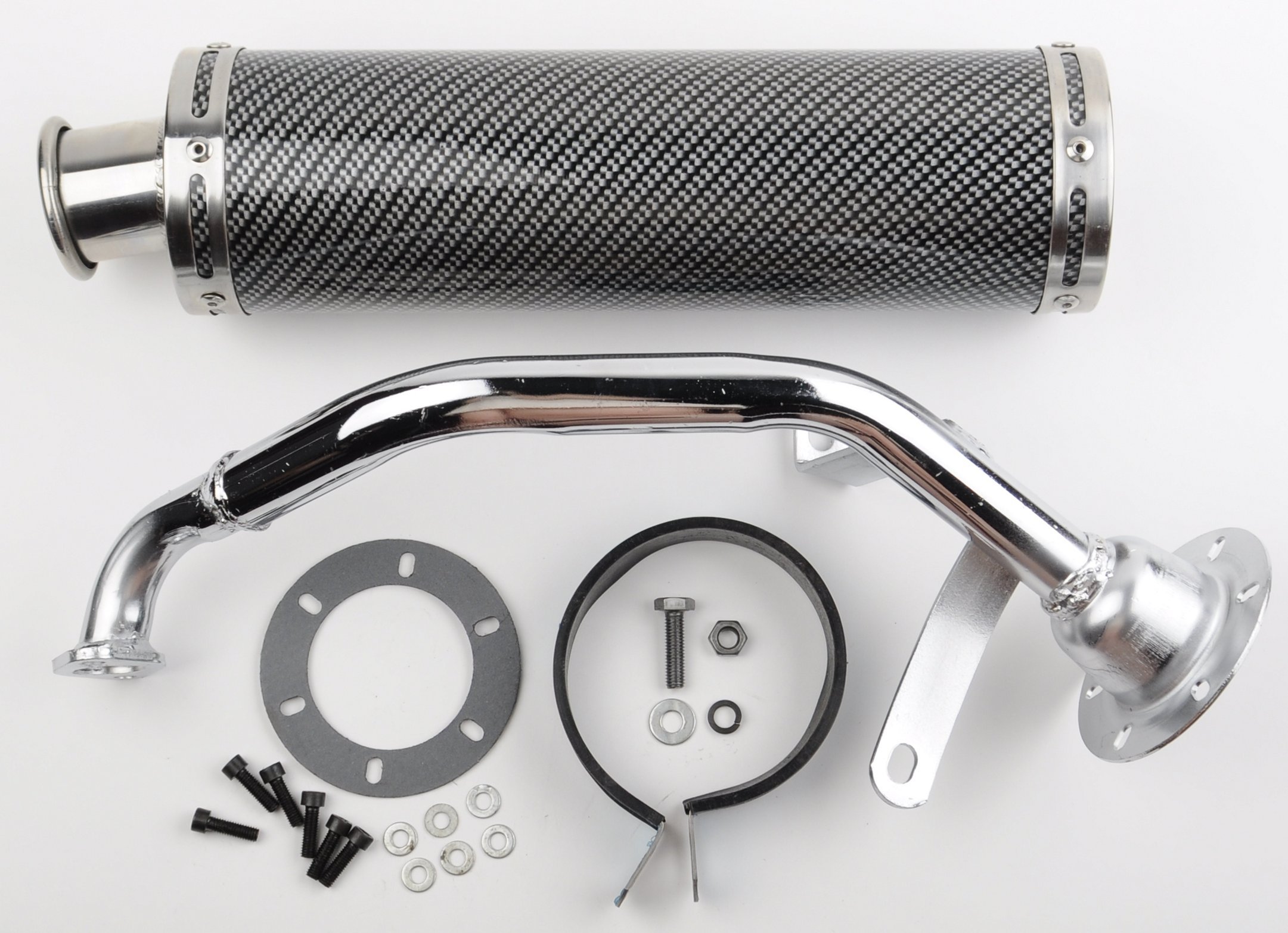 150cc GY6 Performance Exhaust Carbon Fiber "Look"