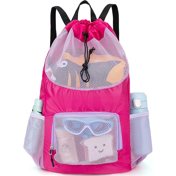 PINK flashy string backpack Amazon.com | HOLYLUCK Drawstring Backpack Sports Gym Bag  main image 4