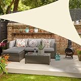 Yeahmart 3m Triangle Sun Shade Sail with Fixing Kit Cream 98% UV Block view 6