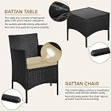 Yaheetech 3-Piece Rattan Garden Set with Cushions Black Khaki view 6