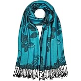 QIUTIMIY Paisley Pashmina Shawls and Wraps for Women Reversible Jacquard Festival Rave Pashmina Scarves with Fringe Vintage