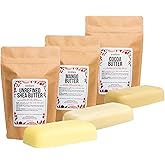 Better Shea Butter Set of Raw Shea Butter, Raw Mango Butter, Unrefined Cocoa Butter For Soap Making and DIY Body Butters, Lip Balms, Body Lotions - Each Jar is 8 oz Making 24 oz Total (3-Bar Set)