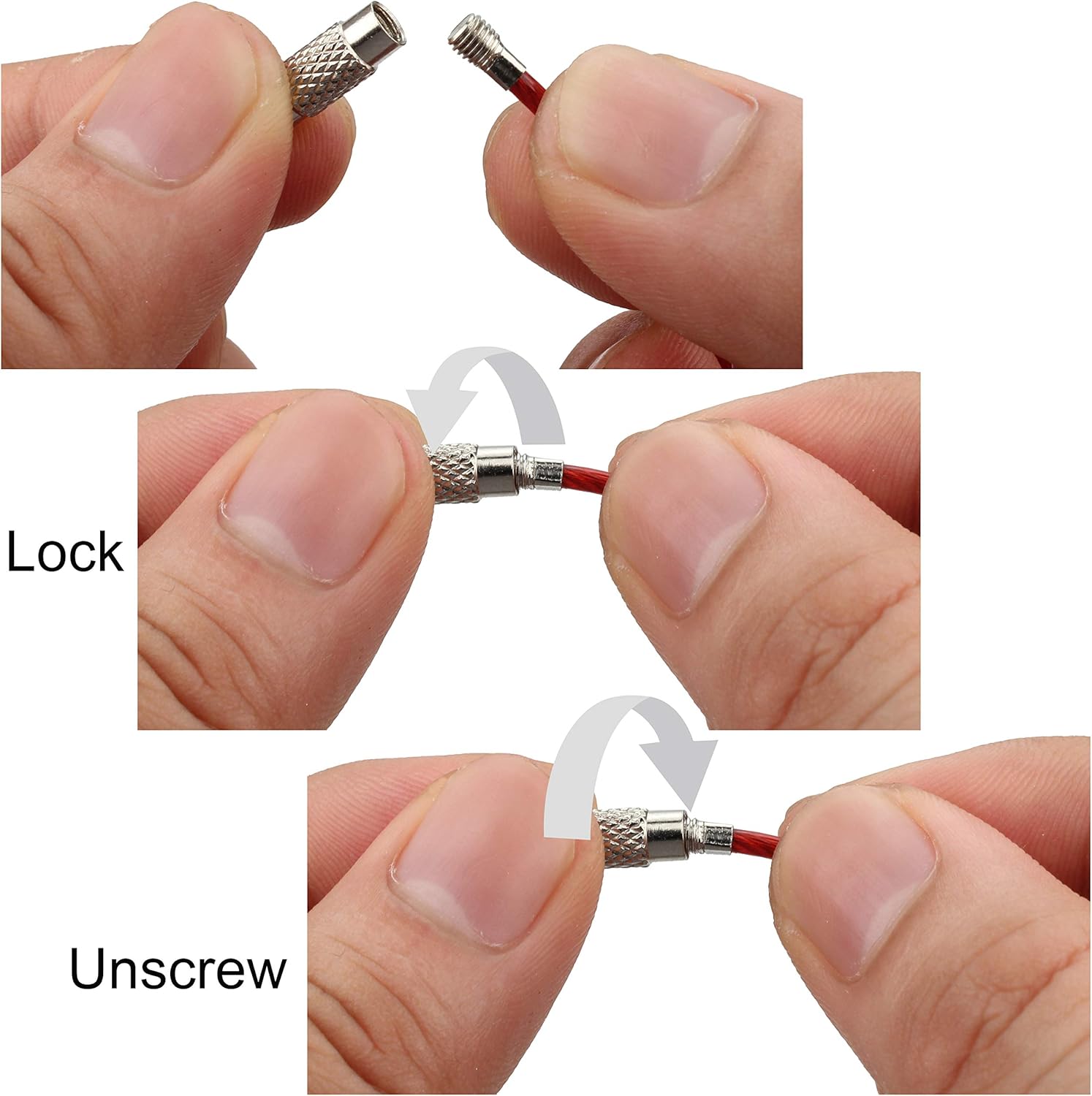 Keychain, Wisdompro 12 Pack of 4.3 Inches Stainless Steel Wire Ring 2mm Cable Loop Rings for Hanging Luggage Tag, Keys and ID Tag Keepers - MultiColor: Office Products