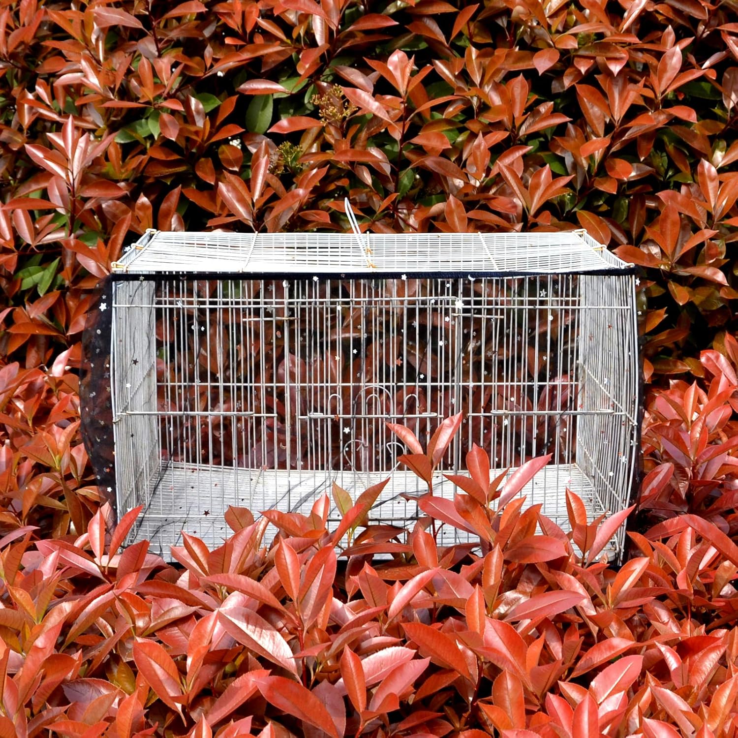 VKEDA Bird Seeds Catcher Nylon Net Cover to Protect Pet Net Cover Birdcage Skirt Cage Net Cover Cage Debris Controls (Black - M): Kitchen & Dining