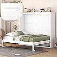Merax Modern Farmhouse Solid Wood Murphy Bed Chest/Space Saving/Wood Slat Support/Queen,White