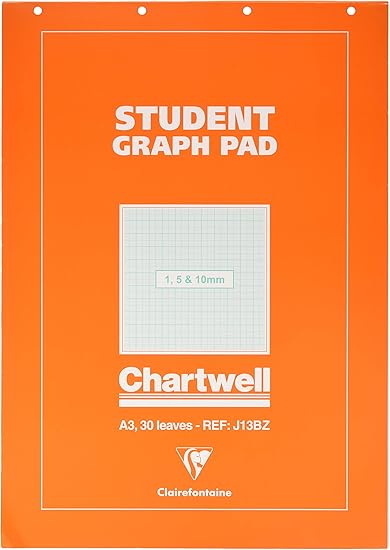 clairefontaine chartwell graph pad 15 mm 10 mm a3 50 sheets