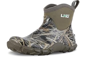 LHG Men's 6'' Ankle Garden Boots Rubber Rain Boots Waterproof Insulated Neoprene Mud Boot for Outdoor Farming Lawn Chore Yard
