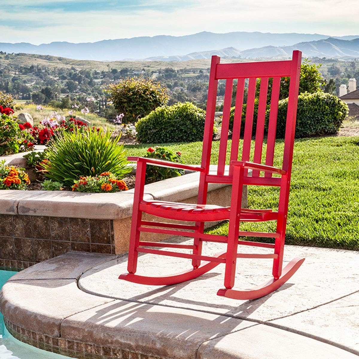 Shine Company 4332CP Vermont Rocking Chair, Chili Pepper : Garden & Outdoor