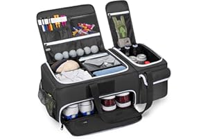 DSLEAF 2 Layer Golf Trunk Organizer with Bottom Shoe Space, Golf Car Locker for Men & Women, Holds 2-3 Shoes, Balls, Tees, Ca