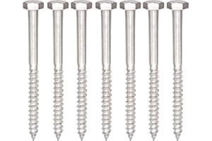 binifiMux 20pcs 1/4" x 4" Stainless Steel Hex Head Lag Screws Bolts Coach Bolts, A2-70/18-8, Plain Finish