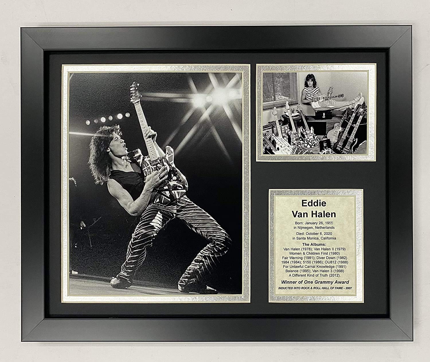 Legends Never Die Eddie Van Halen | 12"" x15 Framed Photo Collage, Inc.| Solo (16661U)