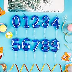 Hongplus Number 13 Blue Silver Birthday Candle