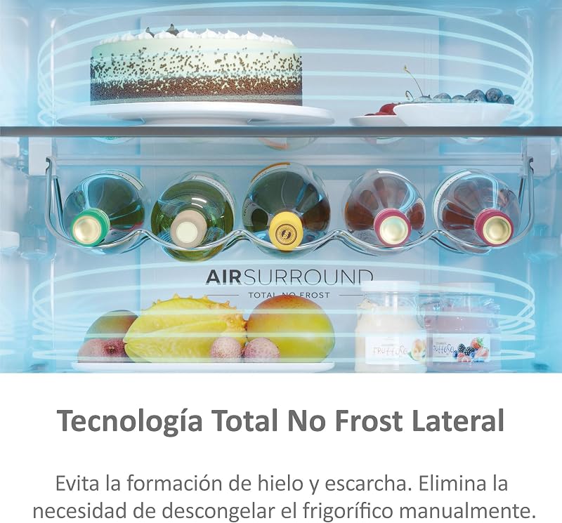 Haier 3d 60 series 5 htw5618enmg - geladeira combinada, wifi, porta-garrafas, funções inteligentes, 360l, my zone, gaveta de zona de umidade, total no frost, largura 59,5 cm, motor inversor, luz led, aço inoxidável