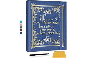 CWEGSJ Sisters Photo Album for 3x5 4x6 5x7 Pictures DIY Memory Leather Cover Album Bestie Gifts BFF Photo Album Book Soul Sisters Gifts (Album better friend-Dark Blue)