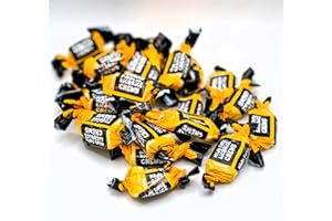 DM Sweets Mildly Salty Licorice Toffee - 100 Pieces of Fresh Soft Chewy Delicious Individually Wrapped Creamy Toffee, Black