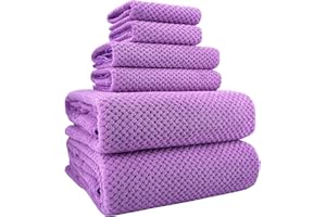 ANKING 40x80 Inches Bath Sheets Extra Large Bath Towels for Adults Super Soft Quick Dry Light Weight Lint Free Microfiber Shower Towels (Lavender, 6Pack)