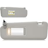 Sun Visor with Vanity Light for 2010-2015 Mazda CX-9, Left Driver Side Gray Sunvisor Replacement TDY1-69-320