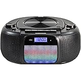 Magnavox MD6972 Portable Top Loading CD Boombox with Digital AM/FM Stereo Radio, Color Changing Lights, and Bluetooth Wireles