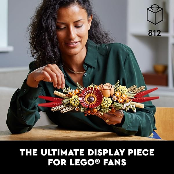 LEGO ICONS DRIED FLOWER CENTERPIECE BUILDING SETS FOR ADULTS, AGES 18+ YEARS – FALL & THANKSGIVING DECORATIONS FOR DINNER TABLE OR MANTEL – 10314