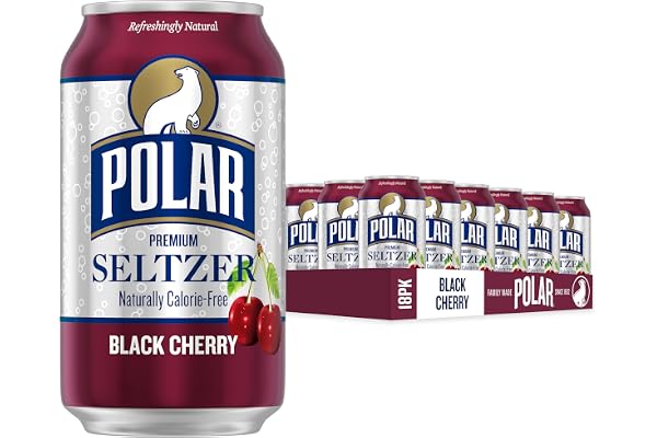 Polar Seltzer Water Black Cherry, 12 fl oz cans, 18 pack