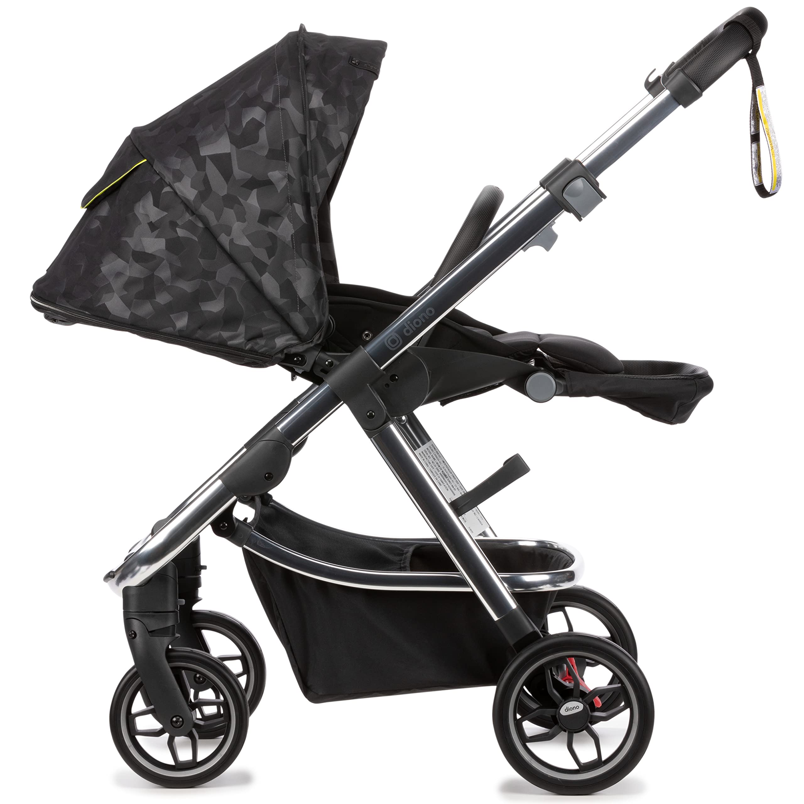 Diono Excurze Luxe Baby, Infant, Toddler Stroller, Perfect City Travel System Stroller and Car Seat Compatible, Adaptors Included Compact Fold, Narrow Ride, XL Storage Basket, Black Camo