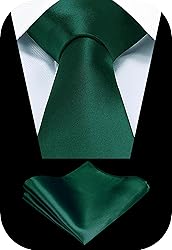 TIE G Solid Satin Color Formal Necktie and Pocket