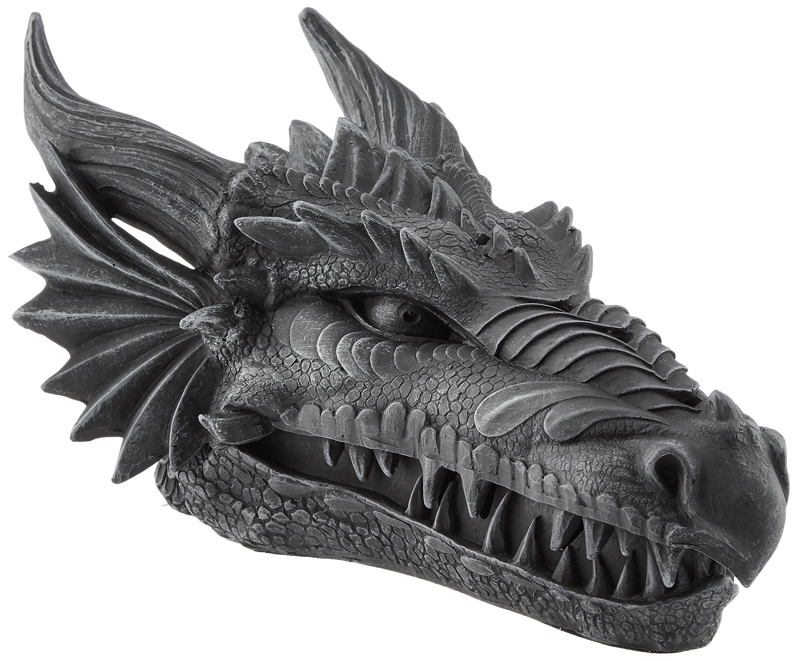 Design Toscano Stryker the Smoking Dragon Gothic Storage Box Statue, Polyresin, Grey Stone, 26.5 cm