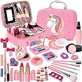 Kids Makeup Kit Girls Toys,Washable Makeup Kit Real Cosmetic,Princess Little Girls Makeup Set Kids Toys for 3 4 5 6 7+ Year O