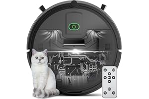 HiKiNS Upgraded Version Robot Vacuum Cleaner, 3500Pa Super Thin Robotic Vacuum, 120Mins Max, Tangle Free, Automatic,Pet Hair Robot Vacuum for Floor, Low Carpet,Black