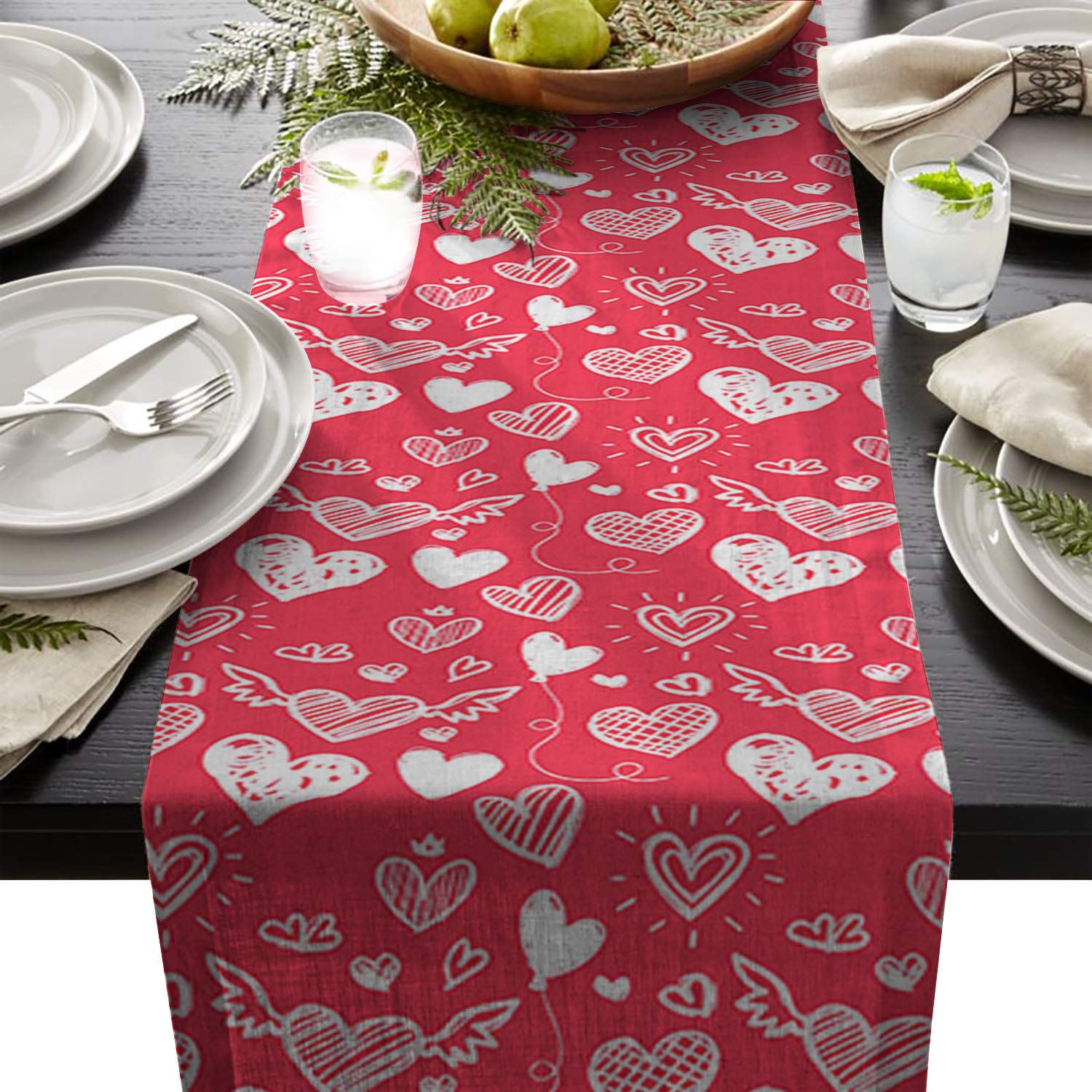 Best valentine table runner 72 inch