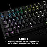 Corsair K70 Core RGB Keyboard with Palmrest UK QWERTY Red Linear MX Switches view 2