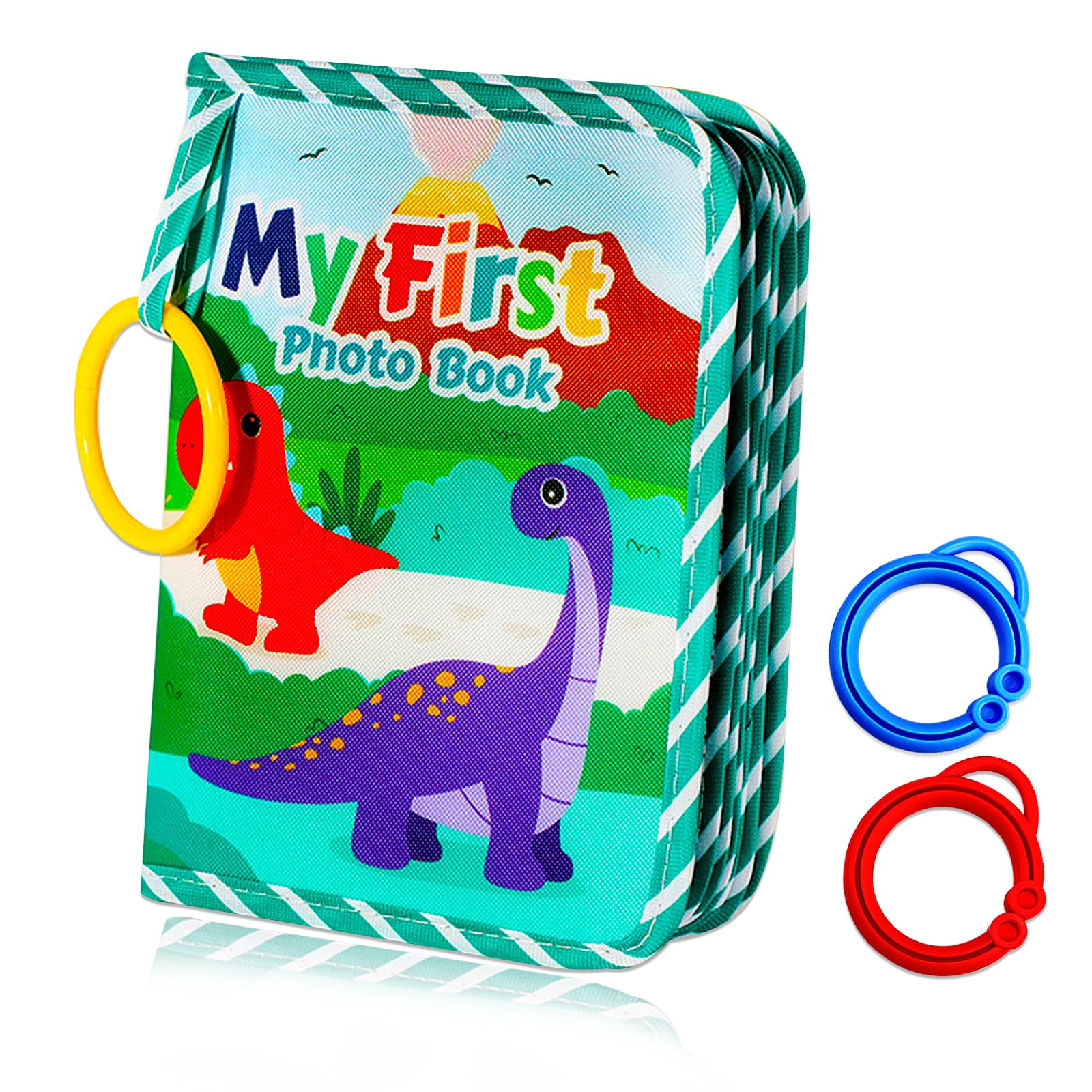 Baby Photo Album,First Year Memory Album Dinosaur Baby Memory Books Babies Photo Book Albums My First Year Photo Album Soft Cloth Album for Family Newborns Toddlers Babies Shower