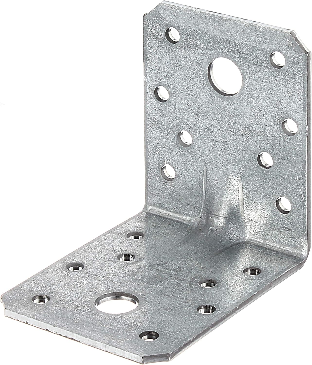 Heavy Duty Angle Connector with Ribbing Bulk Pack Sendzimir-Galvanised 70 x 70 x 55 mm / 12 STK, Steel Colour