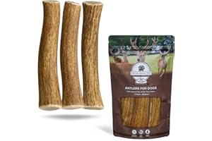 Whitetail Naturals - 3 Pack Medium - Deer Antler Dog Chews - Antlers for Medium Dogs - Long Lasting, Naturally Shed Antler Dog Bones