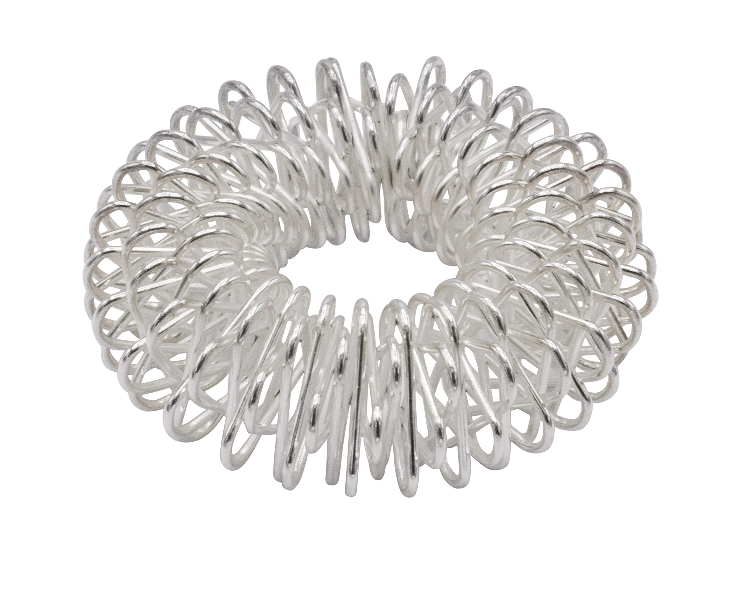 Finger Reflex Zones Acupressure Ring Massage Rings Silver Yang Small