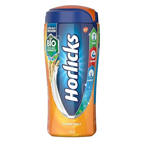 Horlicks Health & Nutrition drink-500 g Pet Jar (Classic Malt)