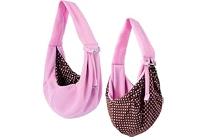 iPrimio Reversible Soft Pouch Dog & Cat Sling Carrier Bag - Hands Free Pet Carrier in Pink - Ideal for Cat Papoose Carrier Front, Puppy Sling, Pet Sling Carrier for Cats, and Cat Front Carrier