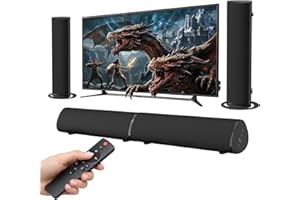 Sound Bars, 80W Sound Bar for Smart TV, 2 in 1 Detachable Home, Bluetooth 5.4, ARC/Opt/AUX/USB Connect, Dynamic Volume, Home 