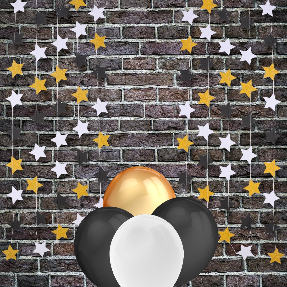 Party Supplies and Party Decorations- 100 Pcs 12 inches Latex Party Balloons and 2 Pcs Twinkle Star Garland - Perfect for All Party events, Wedding Party, Retirement Party, Baby Shower, Birthda Party