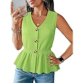 VAFOLY Womens Sleeveless Sweater Vest Button Down V Neck Knit Tank Top Slim Casual Vest Tops