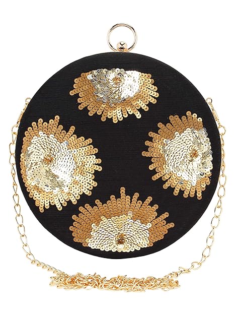 Ethnic Embroidered Party Round Clutch Bag