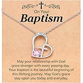 PINKDODO I Am A Child of God Heart Cross Necklace for Girls First Communion Baptism Gifts for Girls Daughter Goddaughter