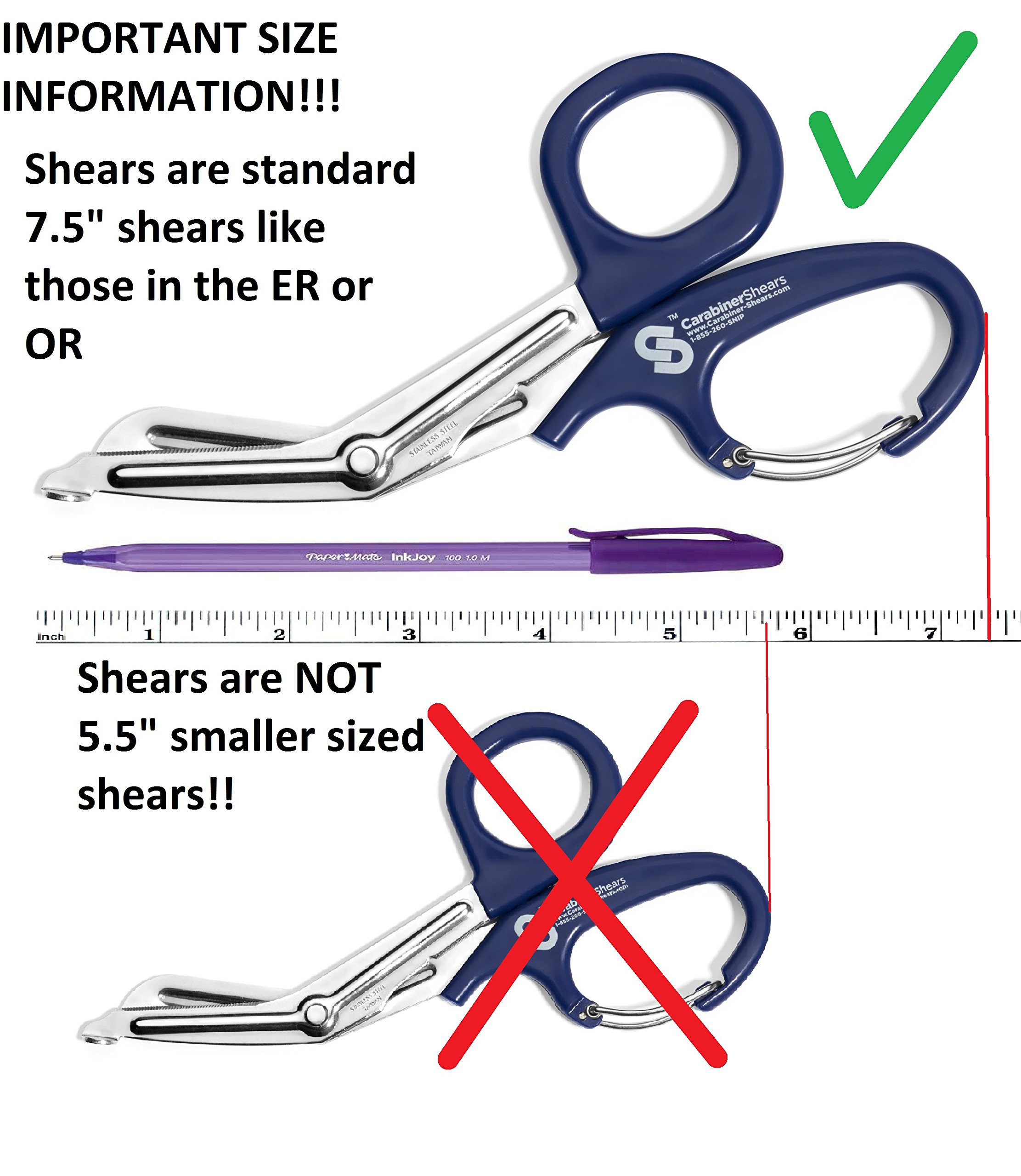 EMT Trauma Shears with Carabiner Stainless Steel Bandage Scissors for